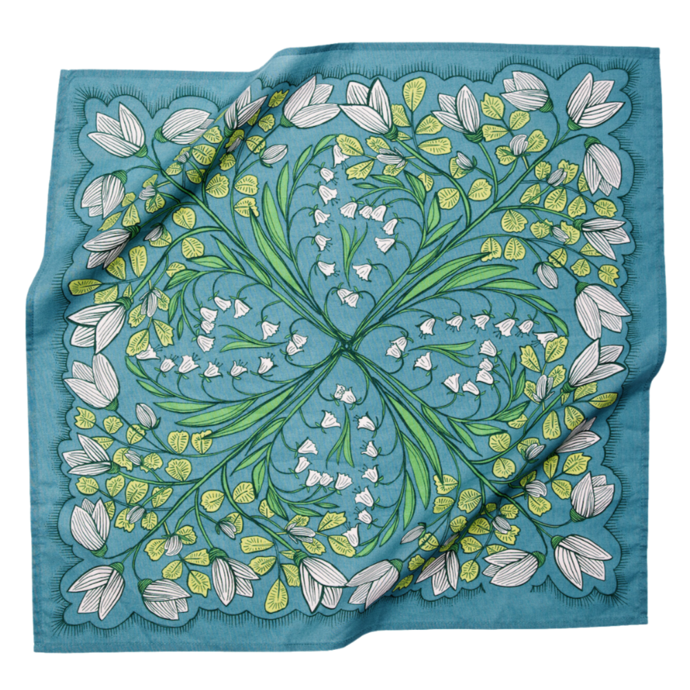 Folk Bandana, Deco Teal