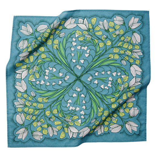 Folk Bandana, Deco Teal