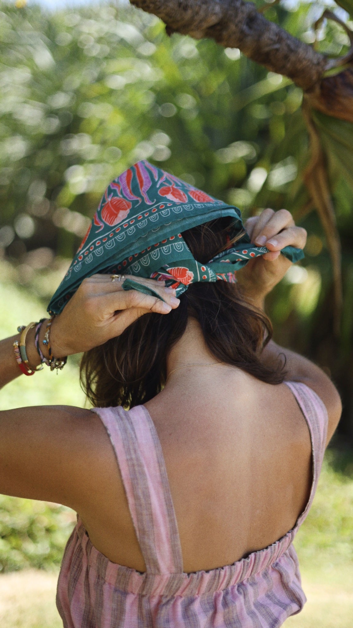 Folk Bandana, Peachy Green