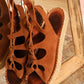 TAN SUEDE PLATFORM SANDALS 41