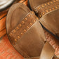 NEW - OLIVE LEATHER SANDALS 41