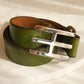 VINTAGE GREEN LEATHER BELT XS