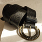 LARGE BUCKLE LEATHER WAIST BELT