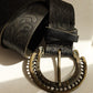 LARGE BUCKLE LEATHER WAIST BELT