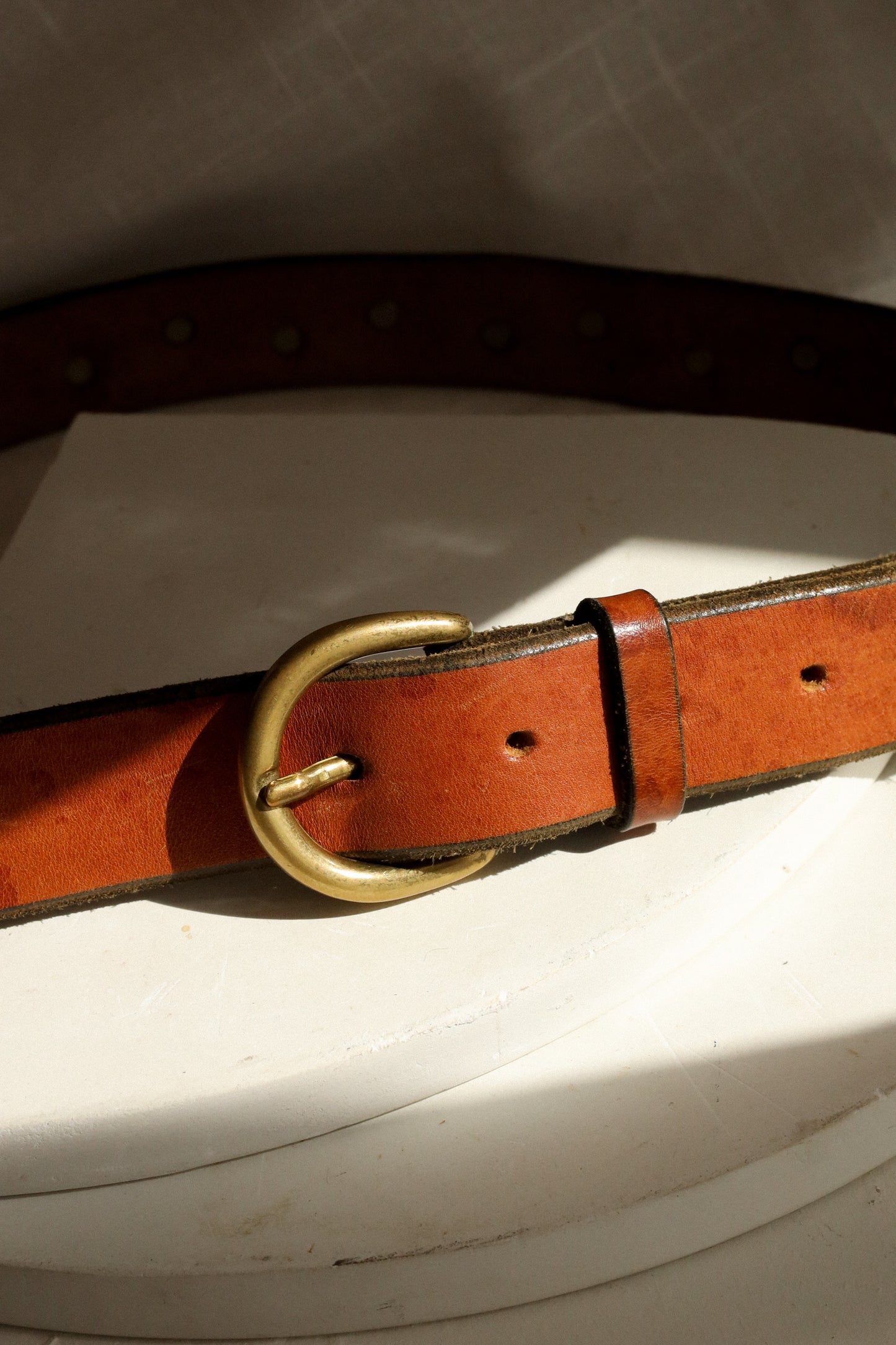 VINTAGE TAN STUDDED BELT M