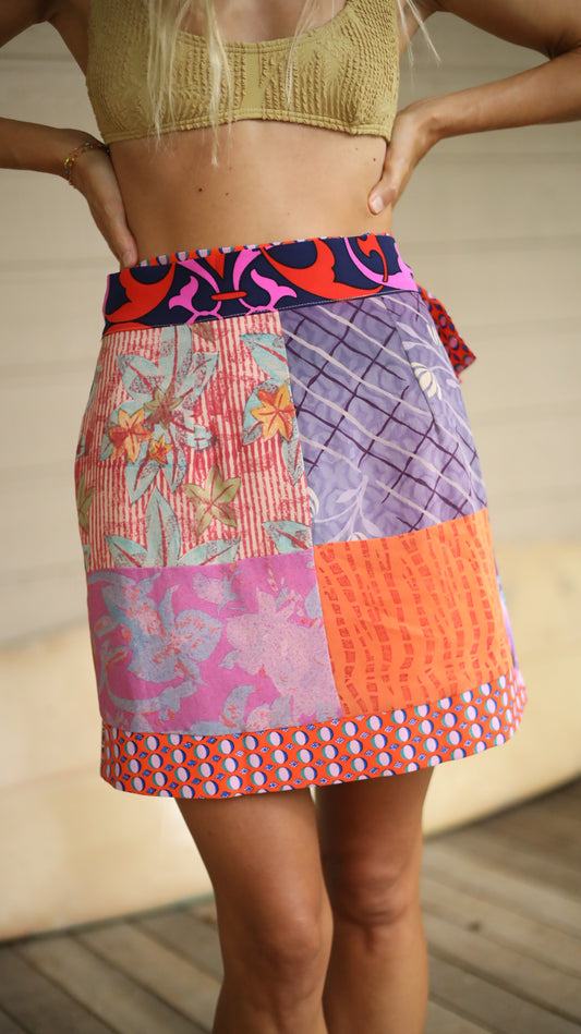 Wrap Skirt Hibiscus 05, O/S