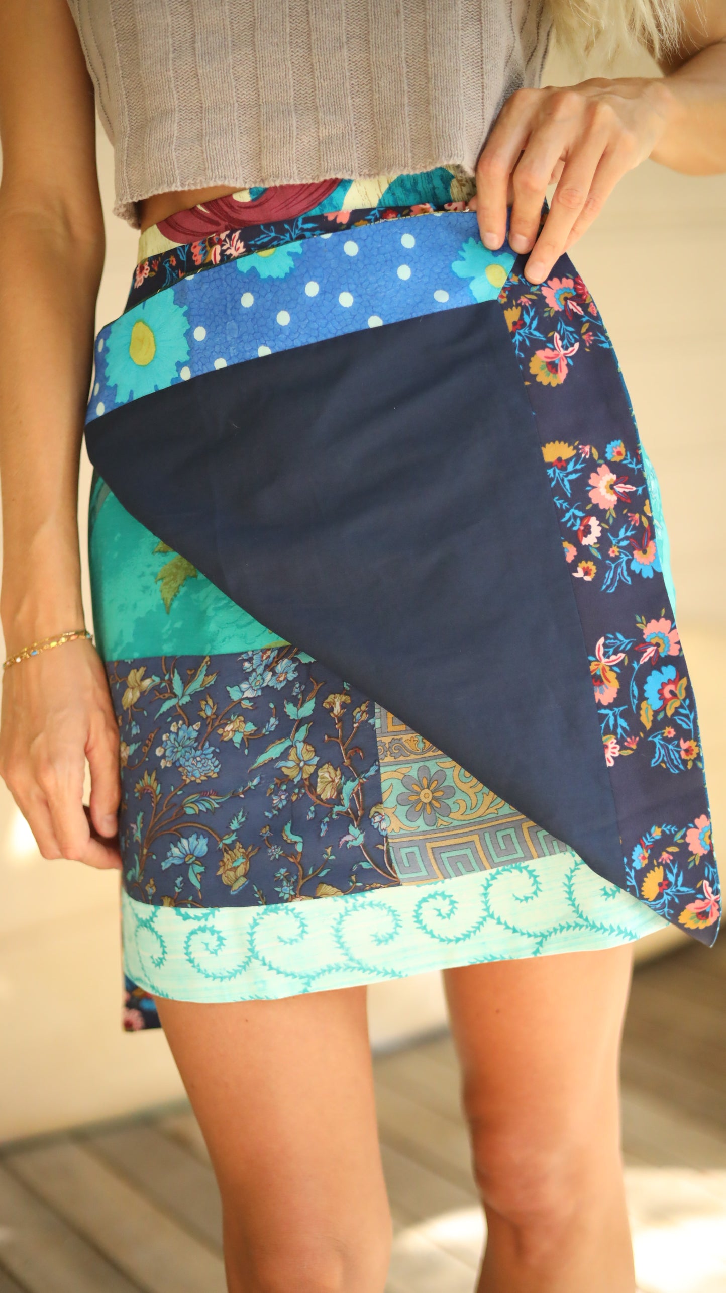 Wrap Skirt Ocean 08, O/S