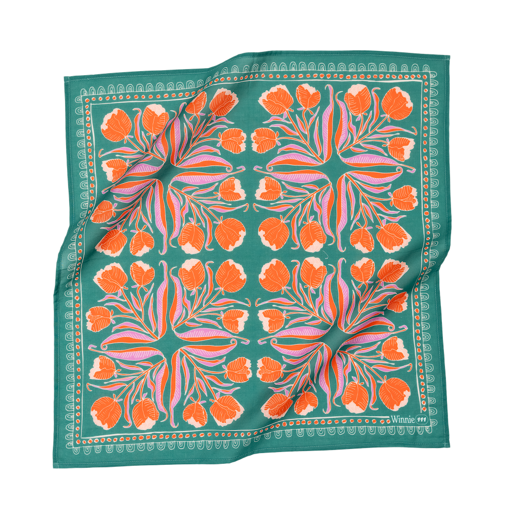 Folk Bandana, Peachy Green