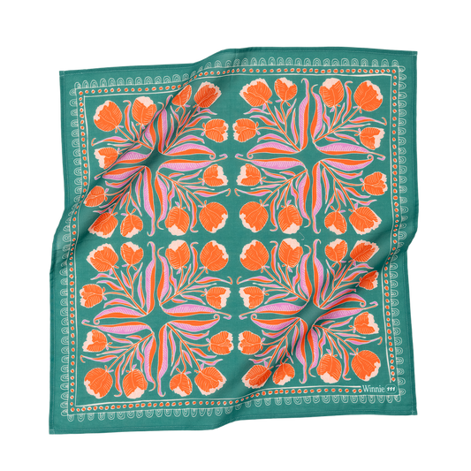 Folk Bandana, Peachy Green